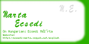marta ecsedi business card